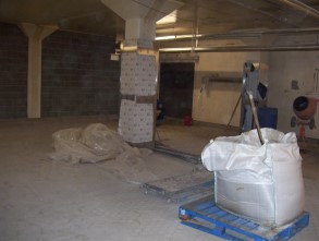 Newly installed kitchen requiring wall repair and high hygiene levels